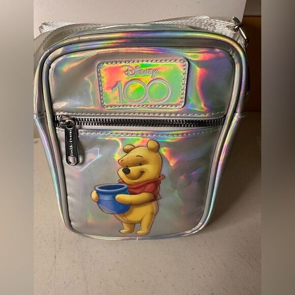 Disney 100 Winnie The Pooh Pose Iridescent Holographic, Oil Slick Vegan Leather - Picture 6 of 8